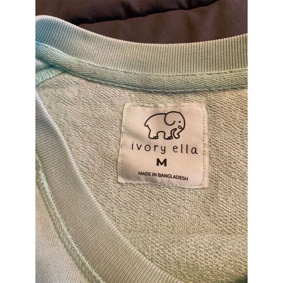 Ivory Ella Unisex Crewneck Sweatshirt Green Size M Long Sleeve - Picture 4 of 4